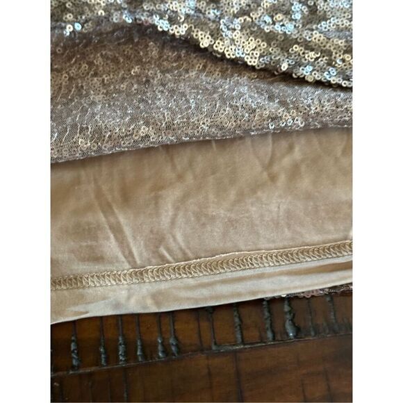 WD.NY party cocktail sequin top shirt L bronze gold - Picture 5 of 7